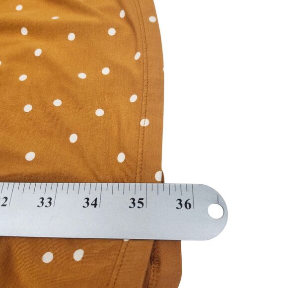 Old Navy Shift Dress Womens Medium Mustard Polka Dots Stretch Long Sleeves - Picture 7 of 8